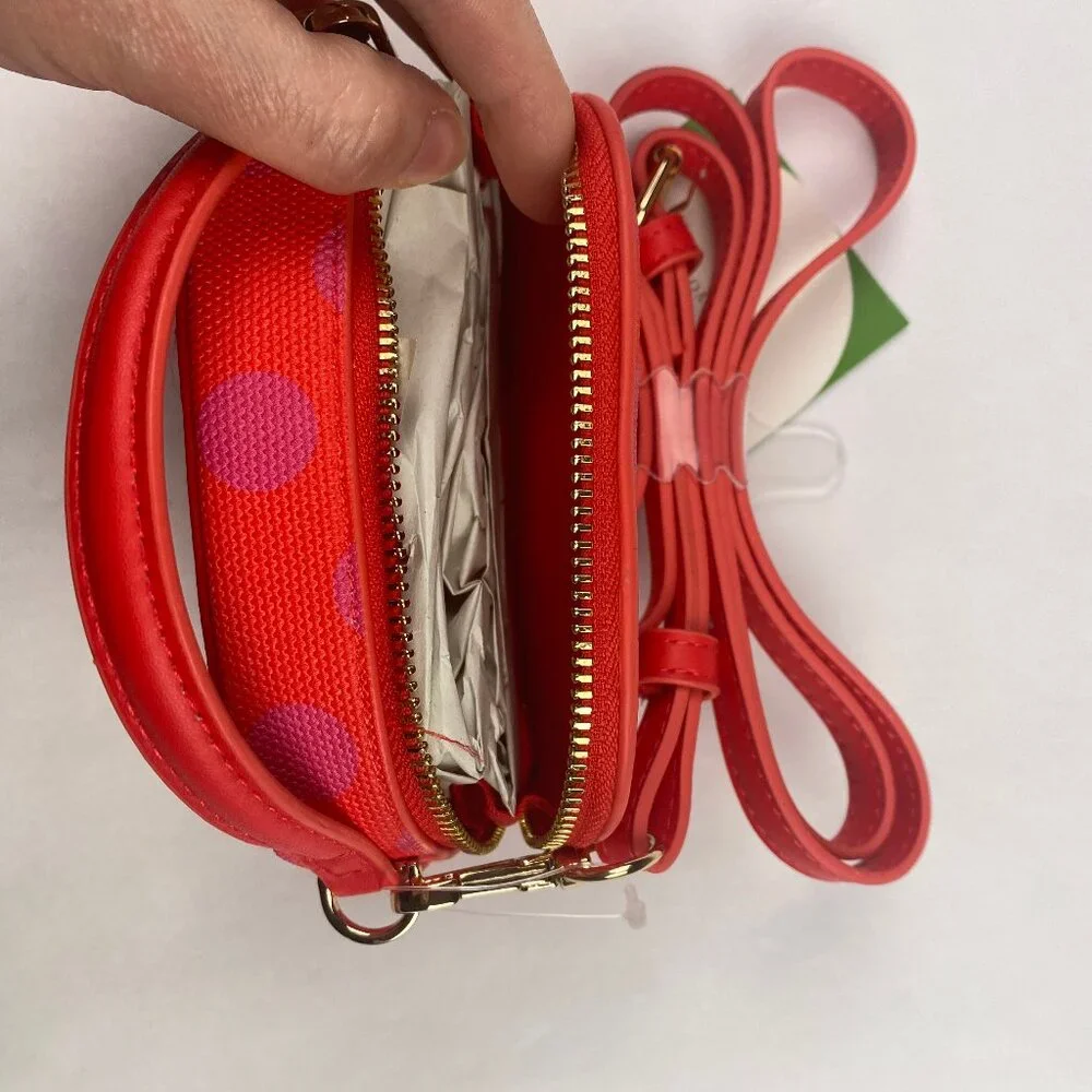 Kate Spade New York Purse‎ Polka Dot Mini Crossbody Bag Pink Red
